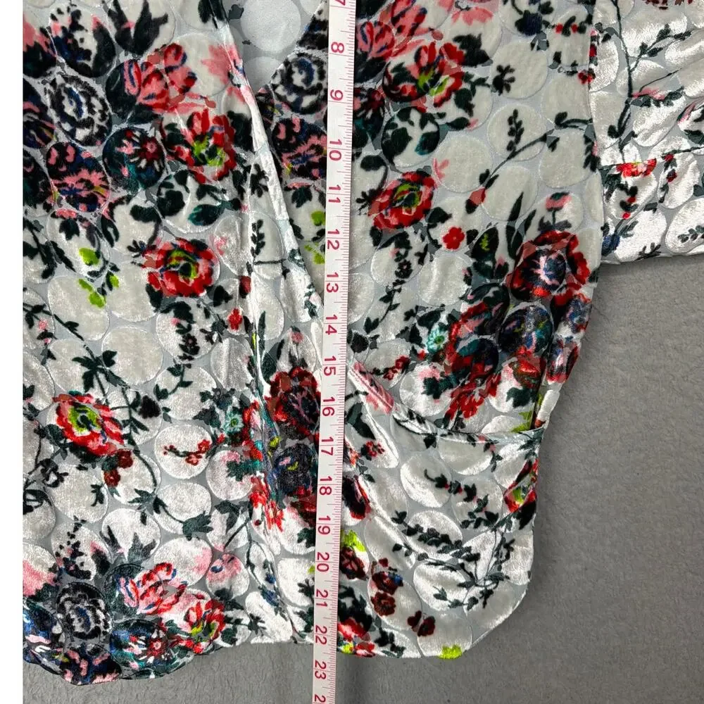 Maeve Umi Wrap Top Velvet Burnout Floral Silk Blend Boho Indie Anthro Style XS